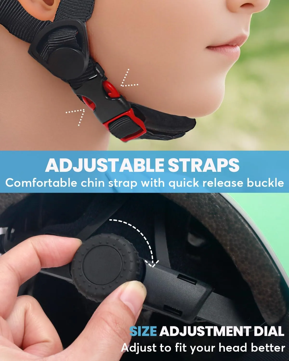 Adjustable 7PCS Toddler Helmet and Pads for 2-3-5 5-8 8-14  Years CPSC Certified Lightweight Design with Airflow for Roller Skating Scooter Bike Skateboard and Other Sports Activities