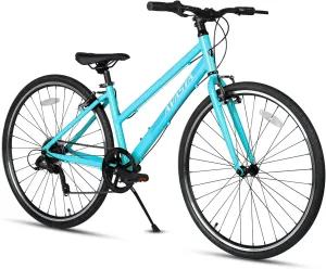 AVASTA Populus Road Hybrid Bike for Women with Kickstand, Lightweight Step Through 700c Aluminum Alloy Frame, 7-Speed Drivetrain, Multiple Colors