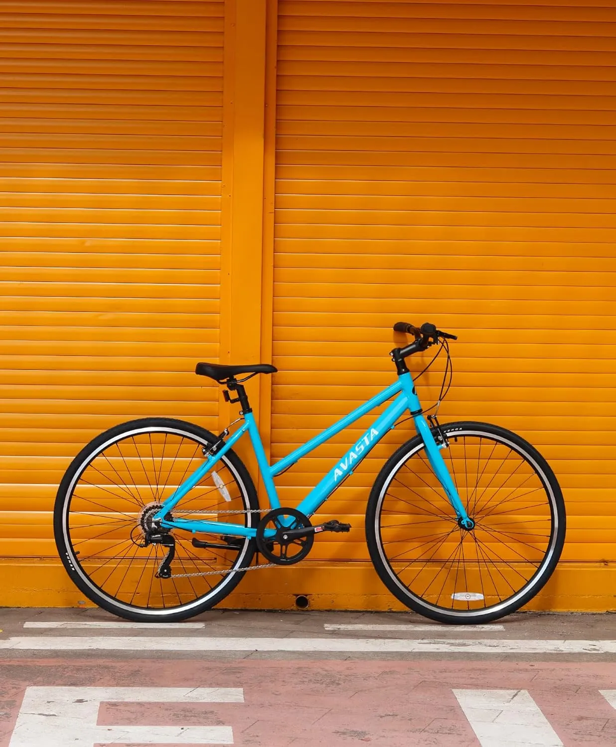 AVASTA Populus Road Hybrid Bike for Women with Kickstand, Lightweight Step Through 700c Aluminum Alloy Frame, 7-Speed Drivetrain, Multiple Colors