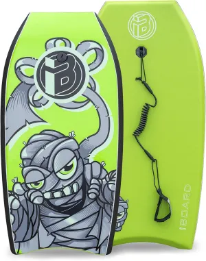 Bodyboard with Wrist Leash Lightweight Body Board for Adults with EPS Core 33/37/41 Inch Choose Color