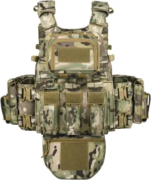 BOMTURN Great Tactical Outdoor Vest for Men Multifunctional Modular Molle Vest with Metal Buckles