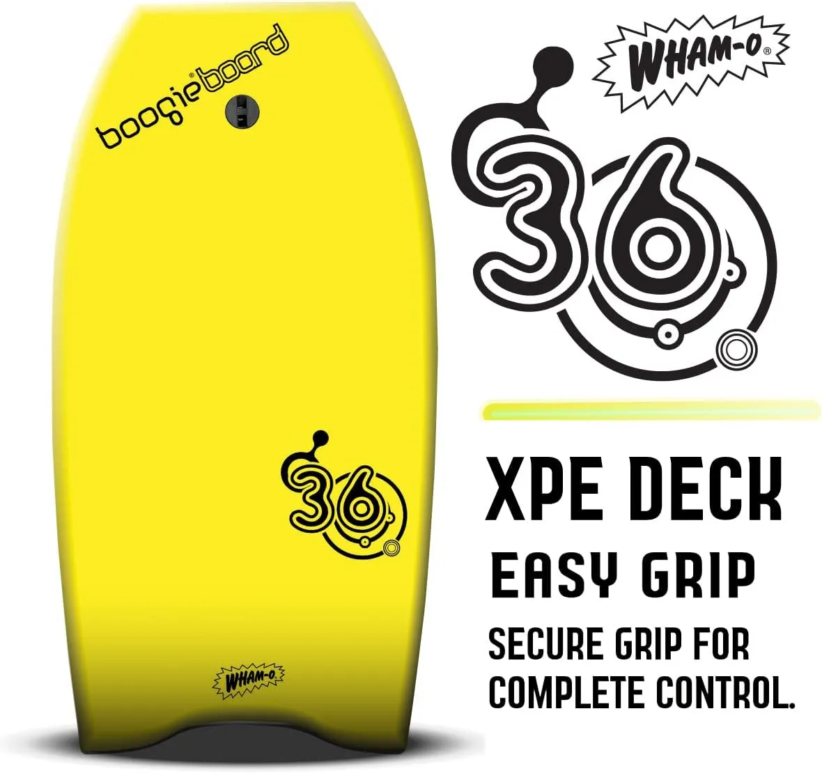 BoogieBoard 36 Bodyboard - Phuzion Core - XPE Deck - HDPE Bottom - Crescent Tail - Includes Wrist Leash