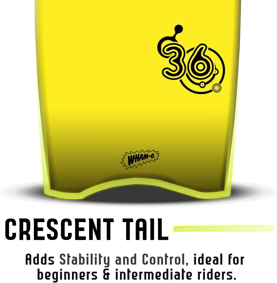 BoogieBoard 36 Bodyboard - Phuzion Core - XPE Deck - HDPE Bottom - Crescent Tail - Includes Wrist Leash