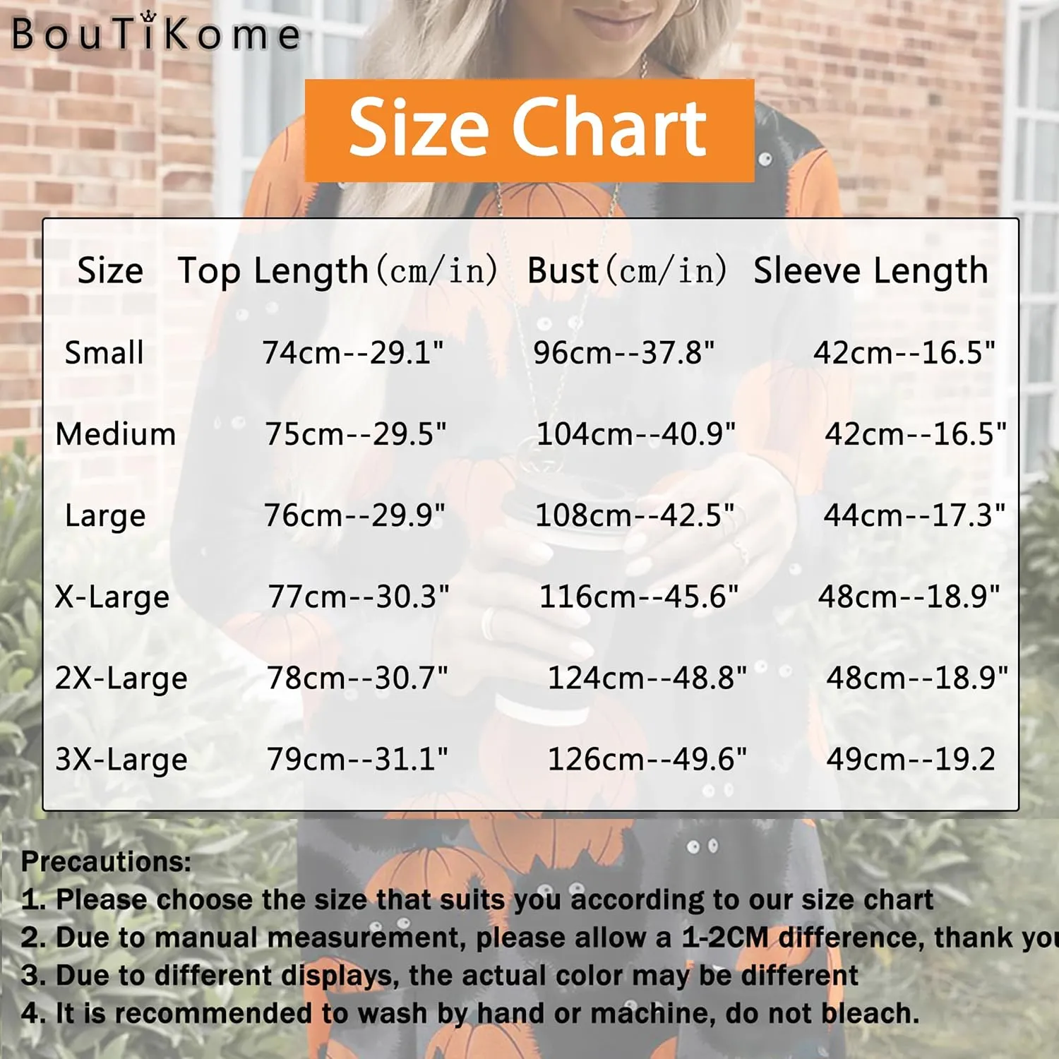 BOUTIKOME Womens Halloween Pumpkin Sweatshirt Black Cat Long Sleeve Crewneck Pullover Shirts with Pocket Tunic Tops