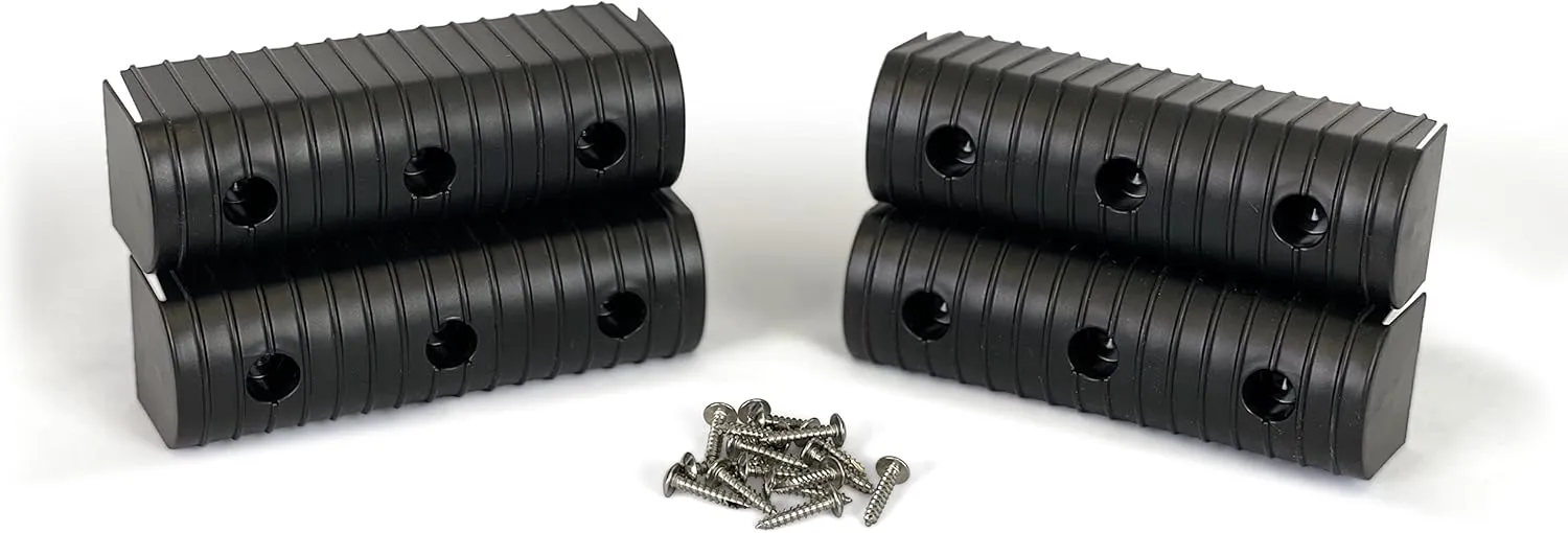 Caliber Bunk Wrap Endcaps 23053-BK, 4-Pack of 2 x 6" Endcaps with Hardware, Black