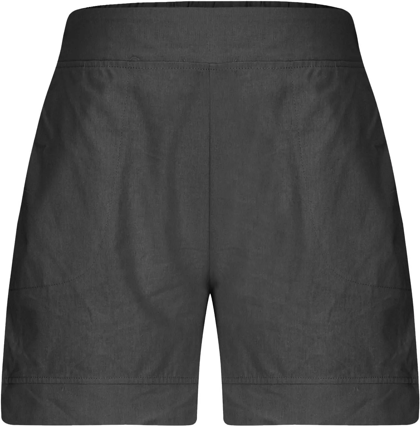Cotton Shorts for Women Casual 7 Inch Inseam Shorts Summer Elastic Waist Short Vacation Beach Outfits with Pockets