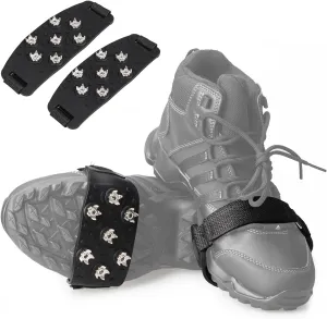 Crampon Traction Cleats Anti-Skid Traction Grips Crampons Spikes 7 Point Cleats for Footwear for Walking, Jogging, Hiking, Mountaineering Ice Snow Grips