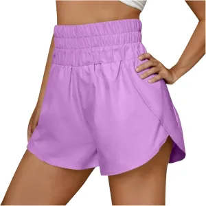 High Waisted Running Shorts for Women Summer Split Breathable for Athletic Tennis Gym Workout Shorts Outfit 2025
