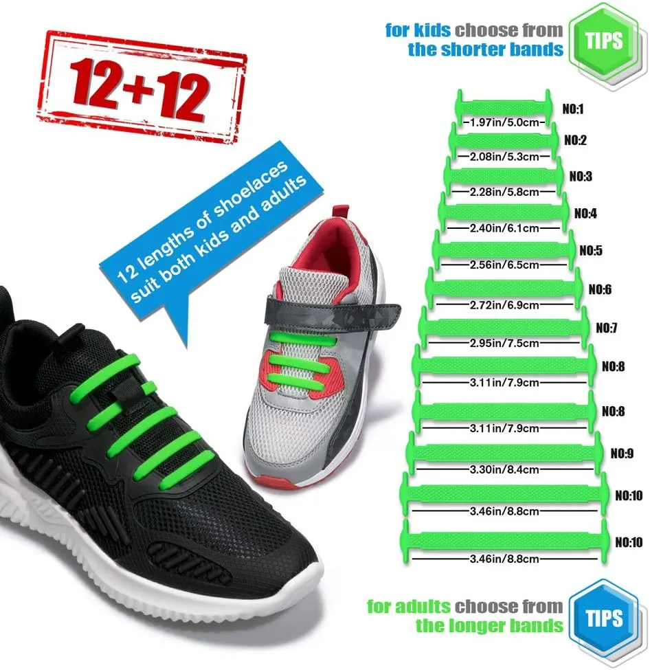 HOMAR No Tie Shoelaces for Kids Adults Stretch Elastic Tieless No Tie Shoe Laces