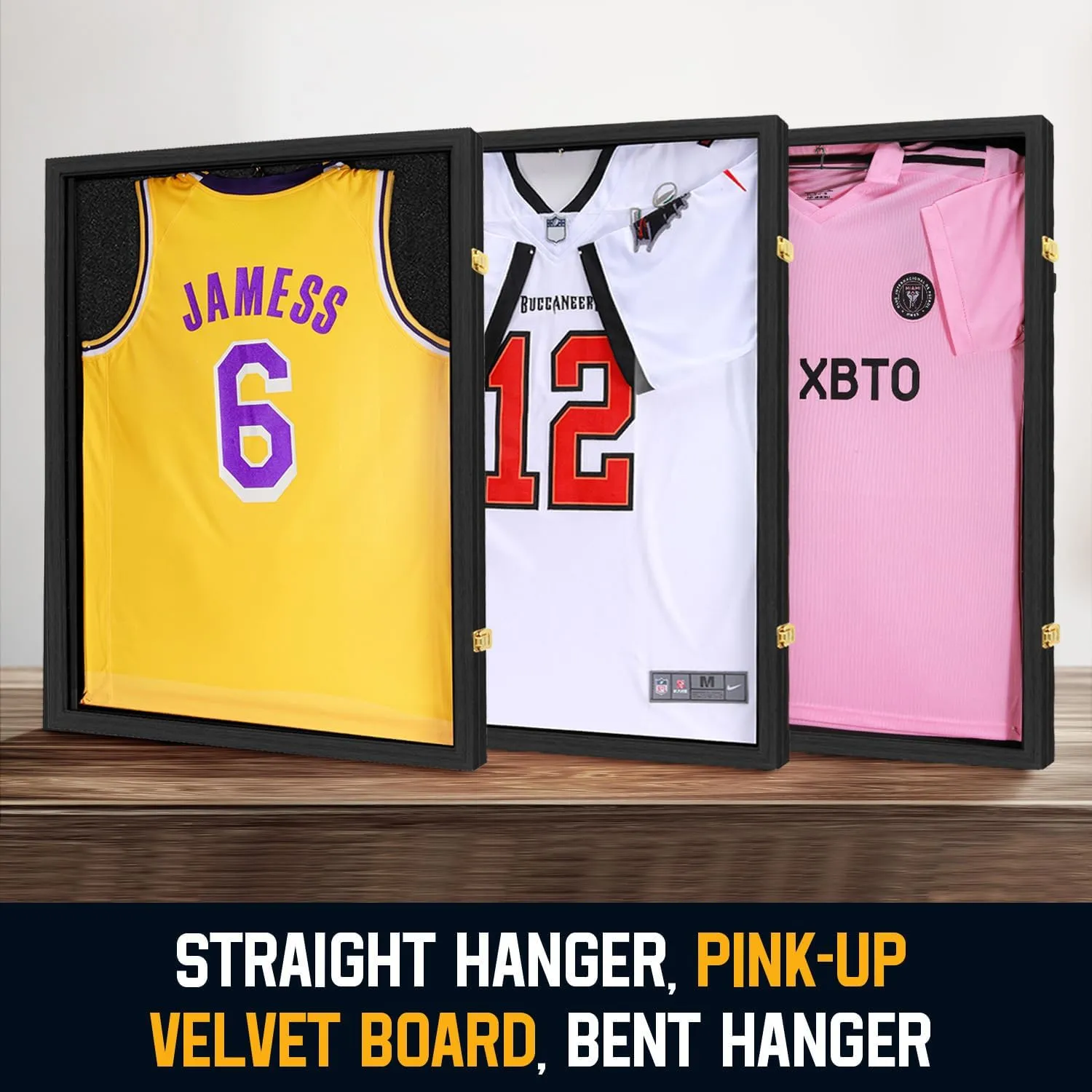 Jersey Frame Display Case ,Lockable Flat Jersey Shadow Box with 98% UV Protective Acrylic Door for Football,Hockey,Basketball,Baseball Sports Jersey (Black, 4 Packs)