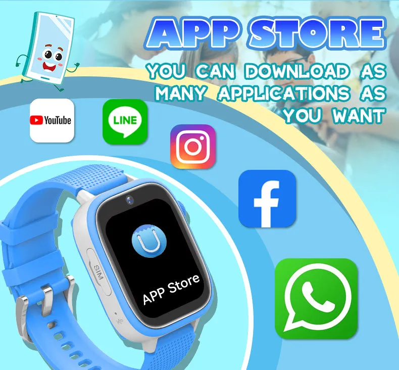Kids 4G GPS Tracker Smart Watch
