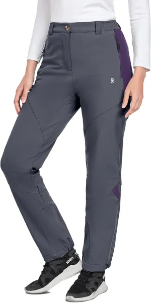Little Donkey Andy Women's Fleece Lined Waterproof Softshell Pants Hiking Ski Snowboarding Pants