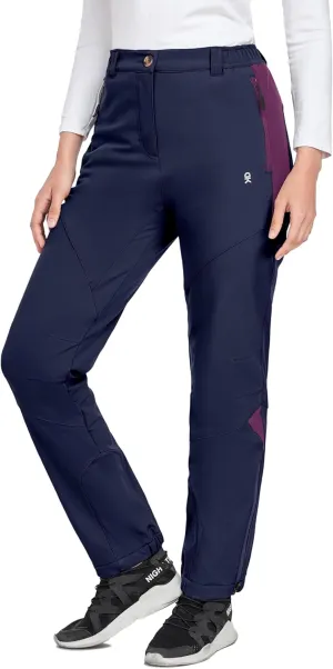 Little Donkey Andy Women's Fleece Lined Waterproof Softshell Pants Hiking Ski Snowboarding Pants