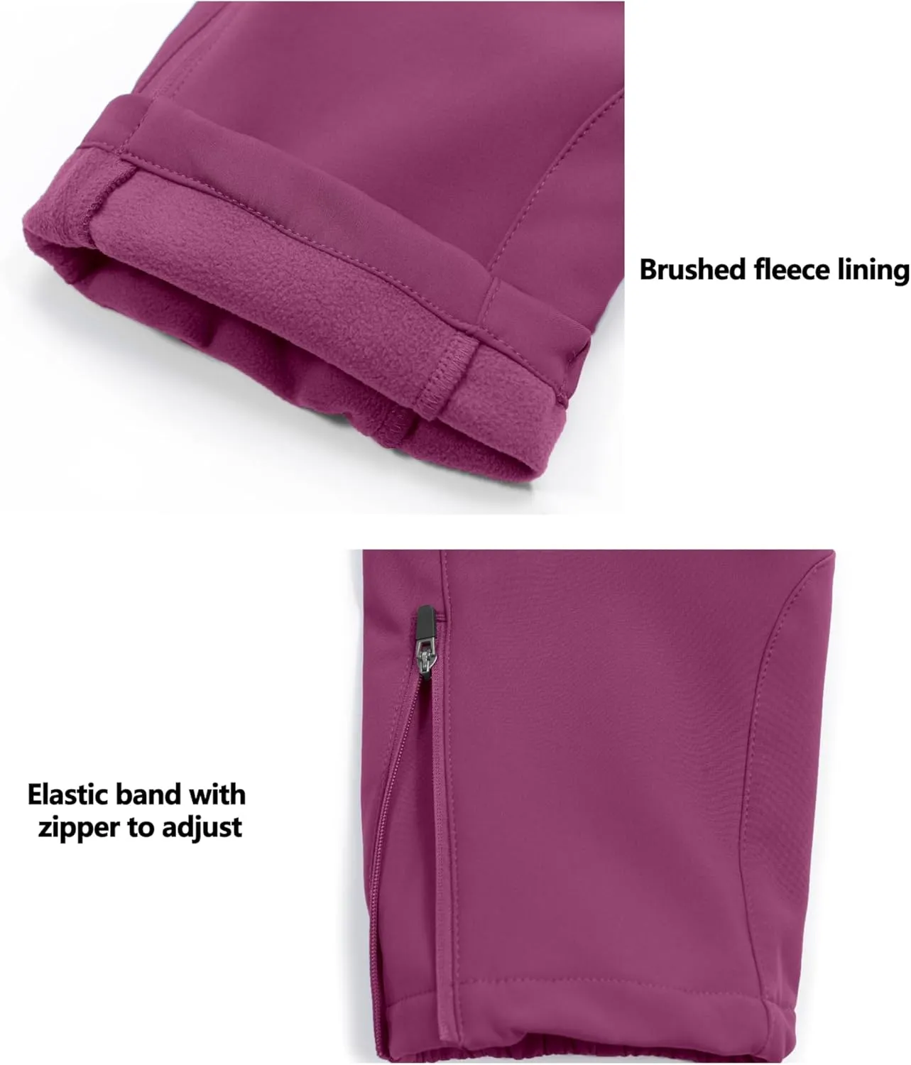 Little Donkey Andy Women's Fleece Lined Waterproof Softshell Pants Hiking Ski Snowboarding Pants