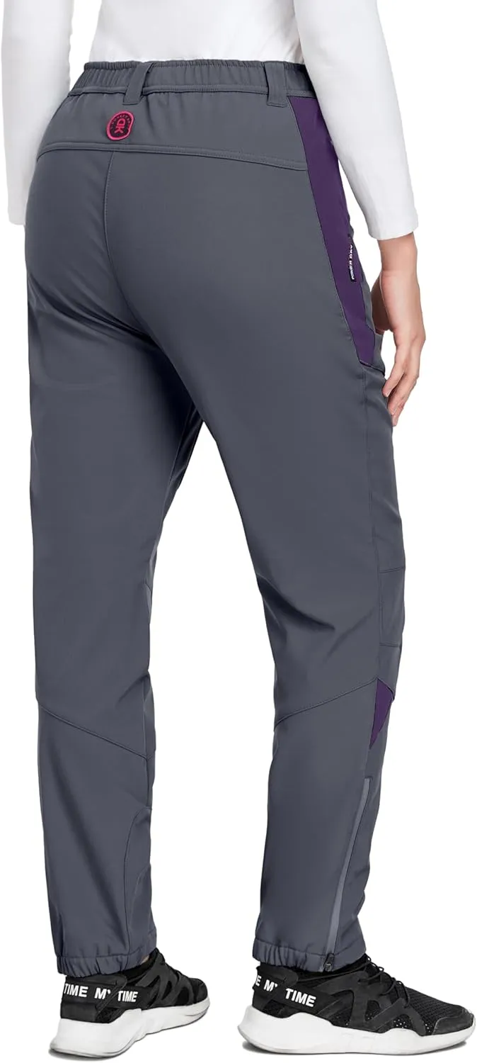 Little Donkey Andy Women's Fleece Lined Waterproof Softshell Pants Hiking Ski Snowboarding Pants
