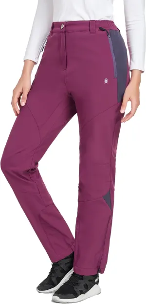 Little Donkey Andy Women's Fleece Lined Waterproof Softshell Pants Hiking Ski Snowboarding Pants