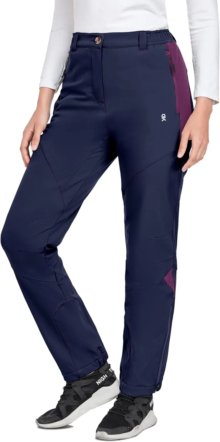 Little Donkey Andy Women's Fleece Lined Waterproof Softshell Pants Hiking Ski Snowboarding Pants