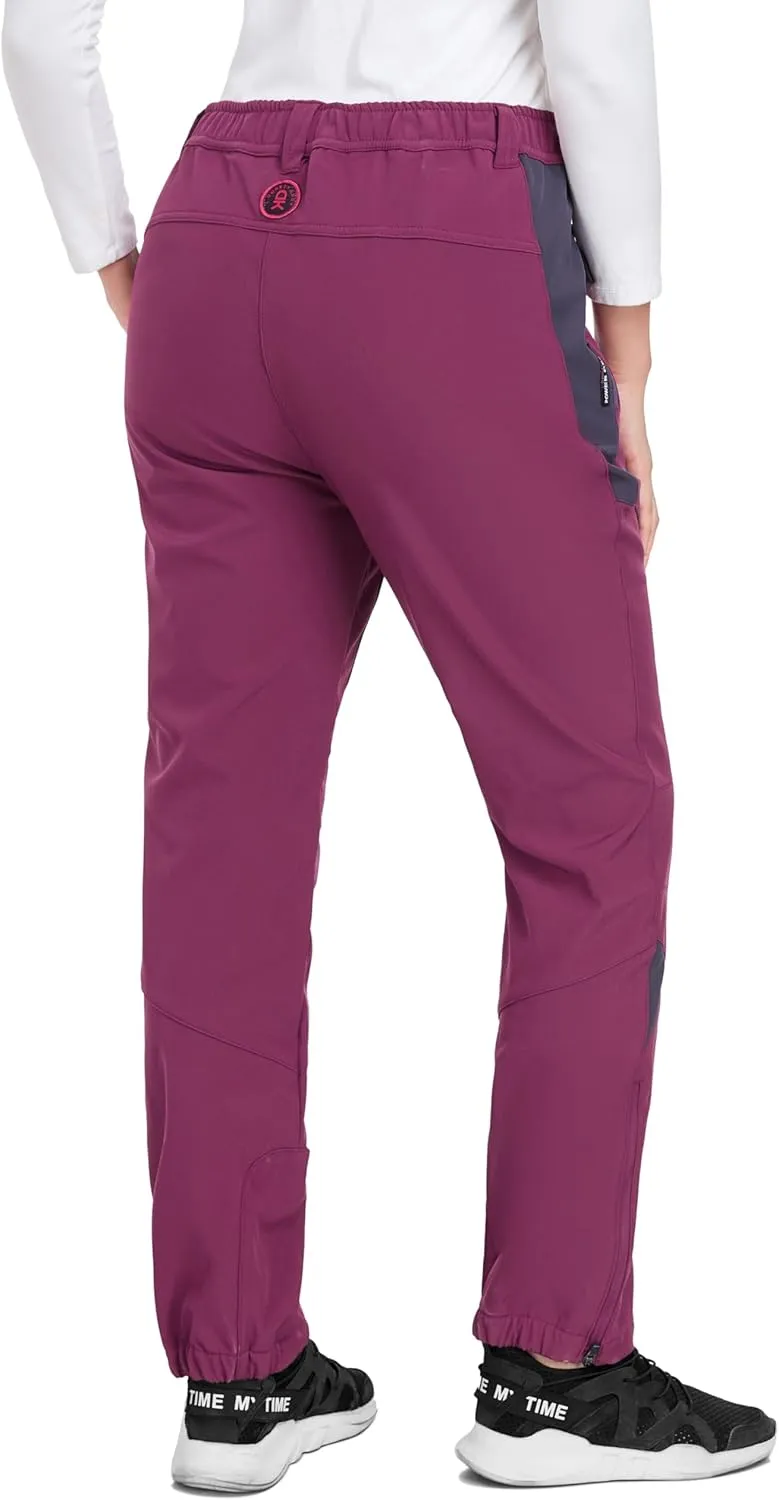 Little Donkey Andy Women's Fleece Lined Waterproof Softshell Pants Hiking Ski Snowboarding Pants