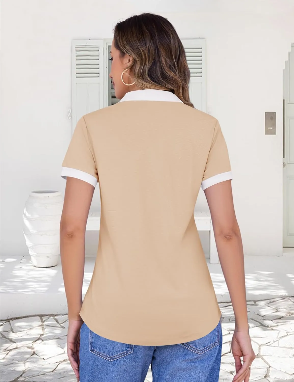 LOMON Womens Golf Polo Shirts Short Sleeve Collared Tops Lightweight Moisture Wicking Tennis Activewear S-XXL