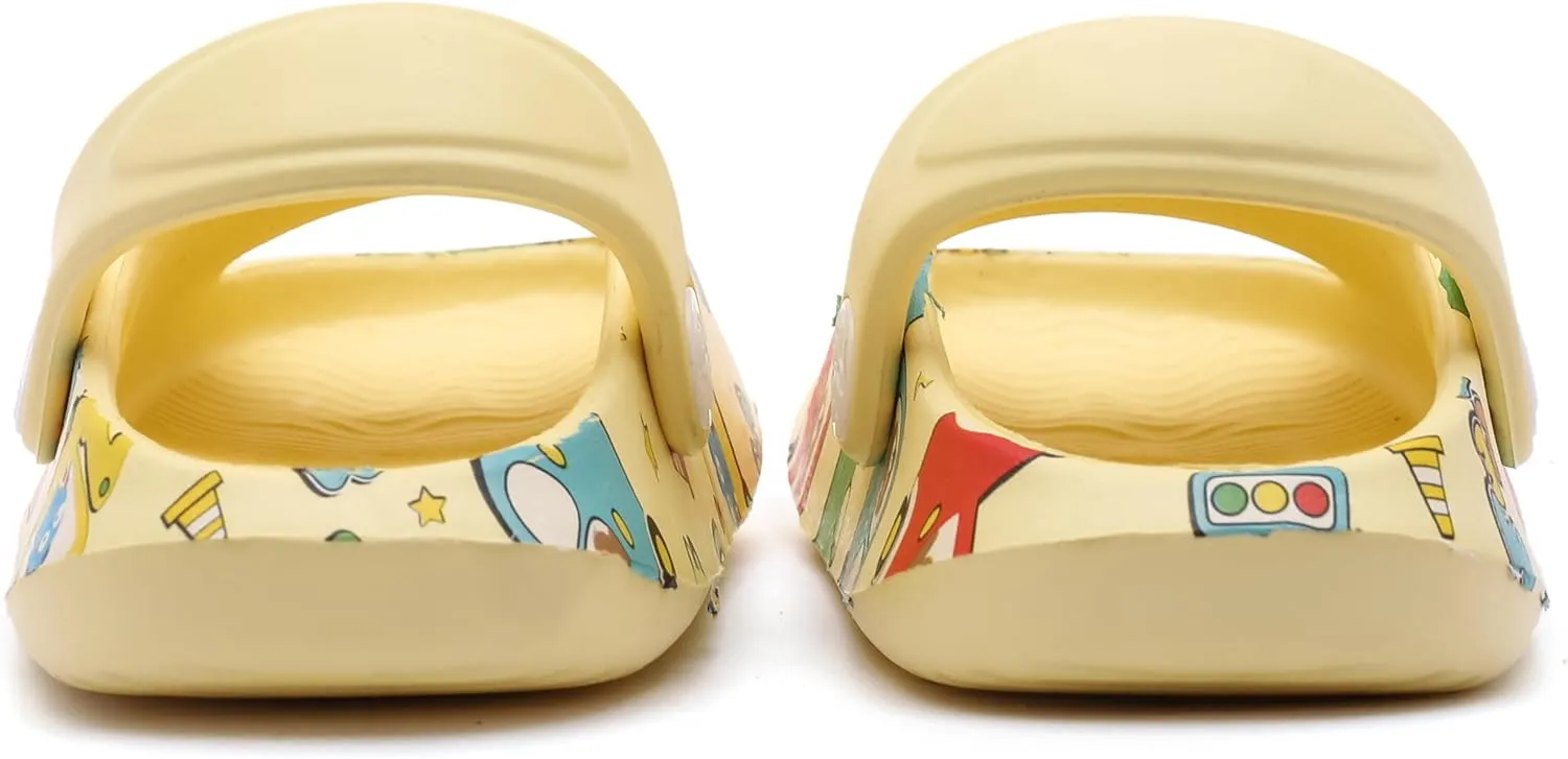 LONSOEN Kids Summer Clogs Boys Girls Slide Sandals Adjustable Toddler Indoor Outdoor Slippers Children Beach Pool Shoes