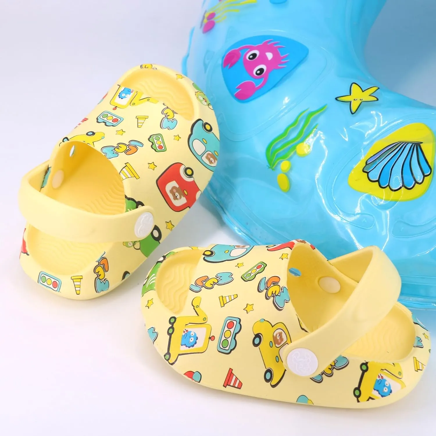 LONSOEN Kids Summer Clogs Boys Girls Slide Sandals Adjustable Toddler Indoor Outdoor Slippers Children Beach Pool Shoes
