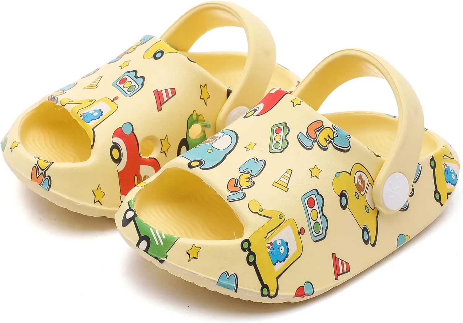 LONSOEN Kids Summer Clogs Boys Girls Slide Sandals Adjustable Toddler Indoor Outdoor Slippers Children Beach Pool Shoes