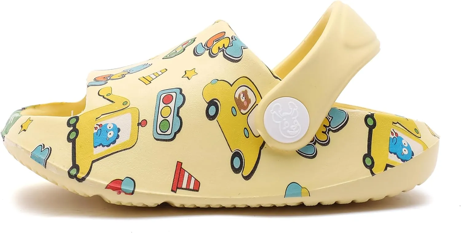 LONSOEN Kids Summer Clogs Boys Girls Slide Sandals Adjustable Toddler Indoor Outdoor Slippers Children Beach Pool Shoes