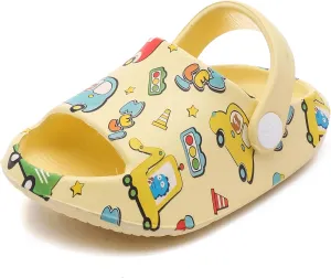 LONSOEN Kids Summer Clogs Boys Girls Slide Sandals Adjustable Toddler Indoor Outdoor Slippers Children Beach Pool Shoes