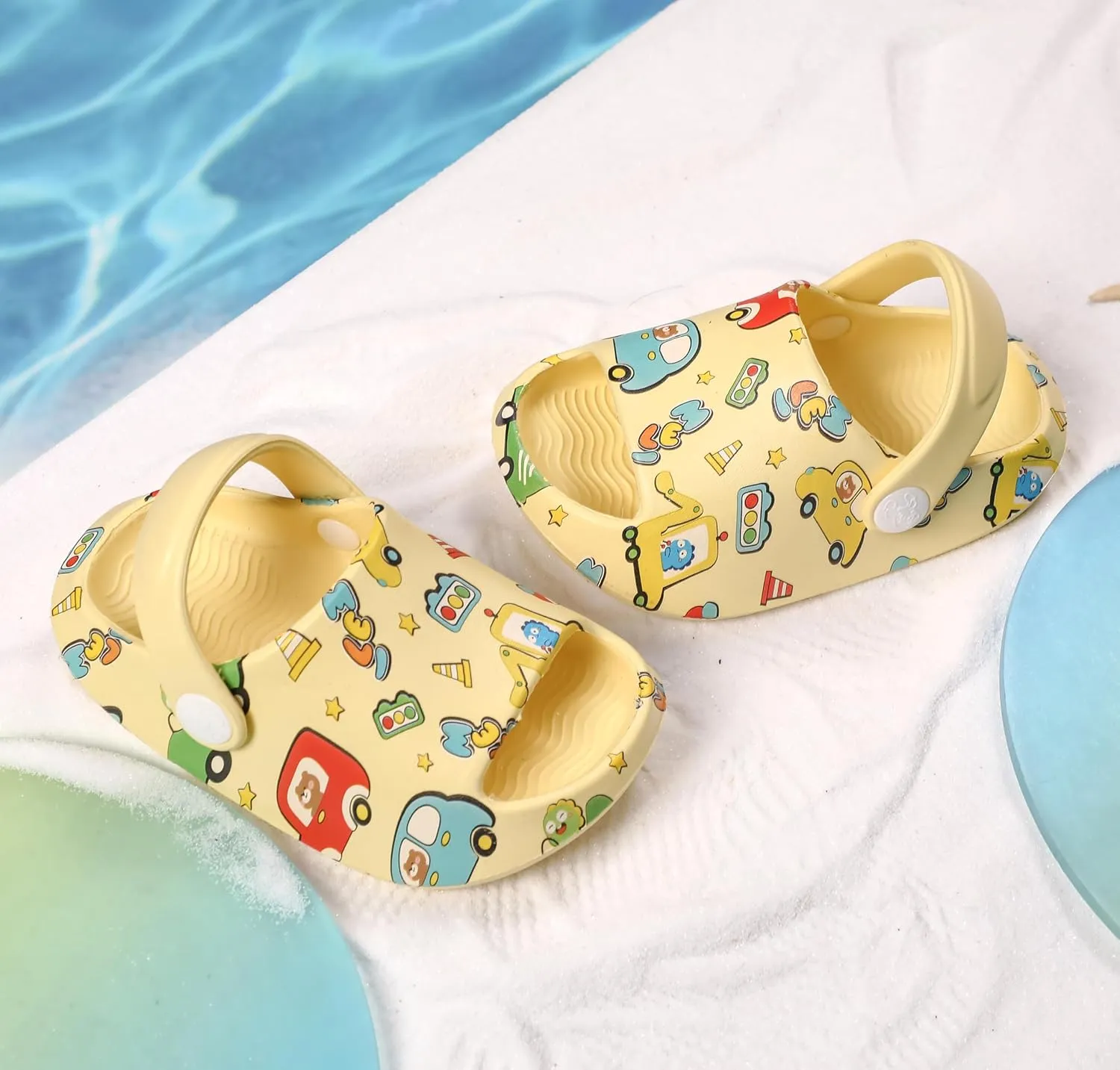 LONSOEN Kids Summer Clogs Boys Girls Slide Sandals Adjustable Toddler Indoor Outdoor Slippers Children Beach Pool Shoes
