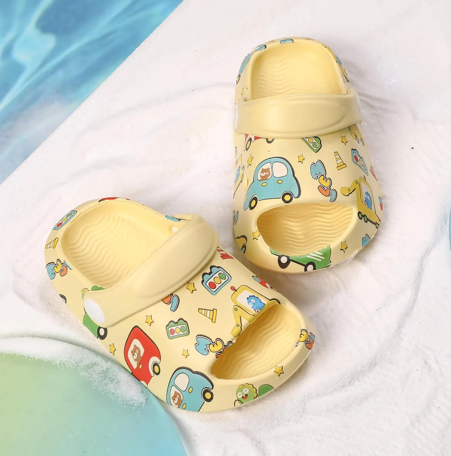 LONSOEN Kids Summer Clogs Boys Girls Slide Sandals Adjustable Toddler Indoor Outdoor Slippers Children Beach Pool Shoes