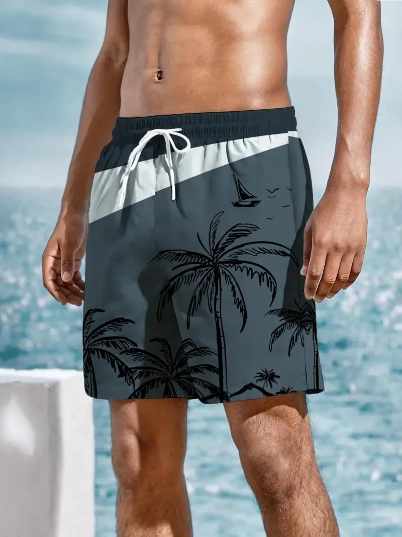 Men's Beach Shorts with Elastic Waistband Vacation & Summer Outdoor Activities