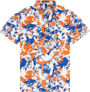 Mens Golf Polo Shirts Short Sleeve Dry Fit Performance Moisture Wicking Casual Print Collared Golf Shirts for Men