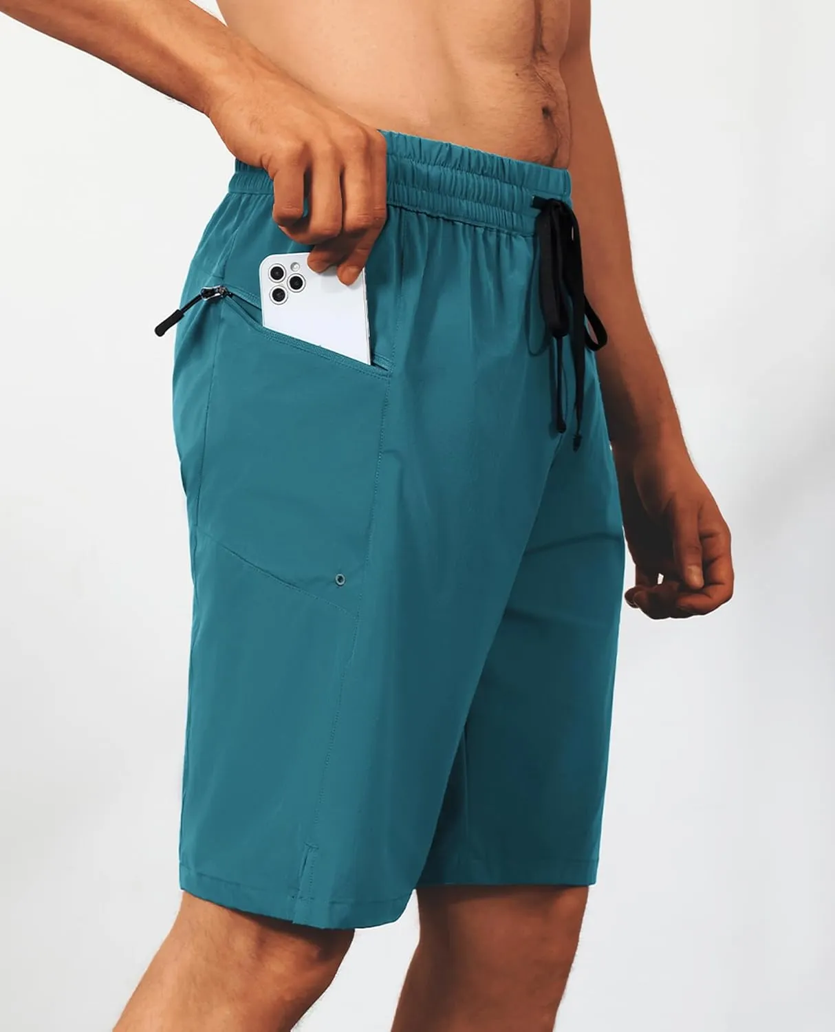 Men's Swim Trunks Quick Dry Beach Shorts with Zipper Pockets, UPF 50 , Swimming, Surfing, Outdoor - No Mesh Liner