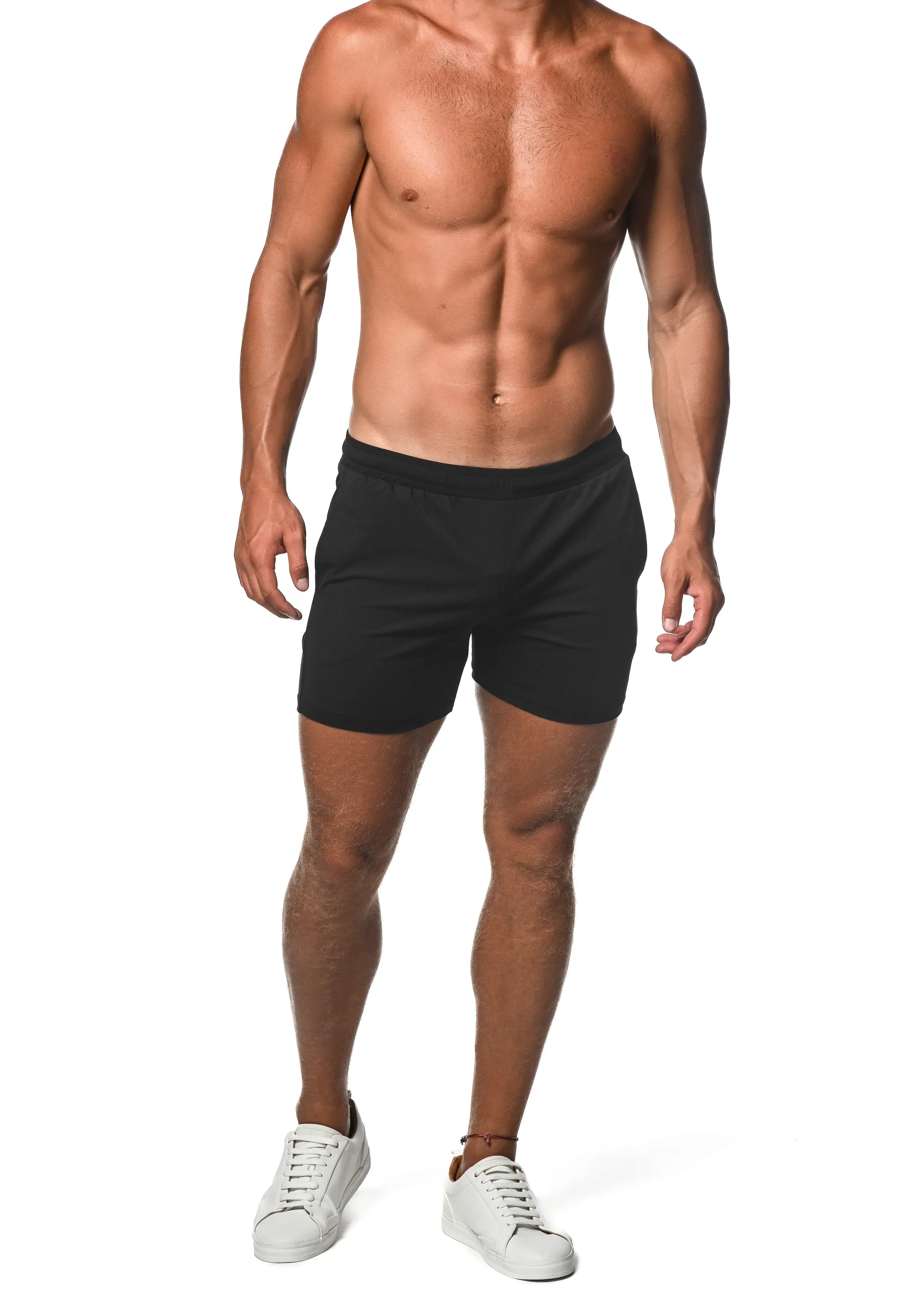 Mesh Grid Stretch Performance Shorts