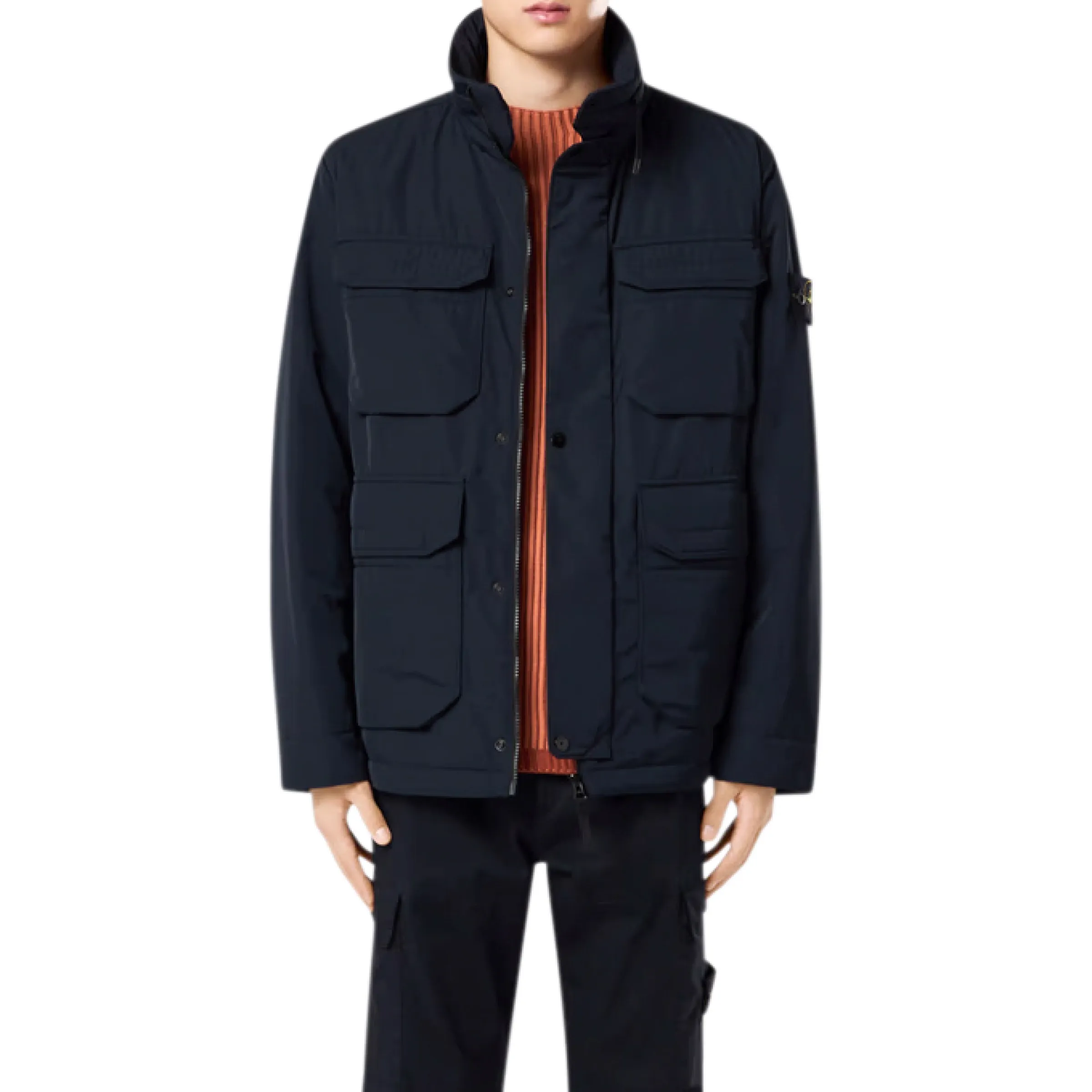 Micro Twill Multi Pocket Jacket in Black