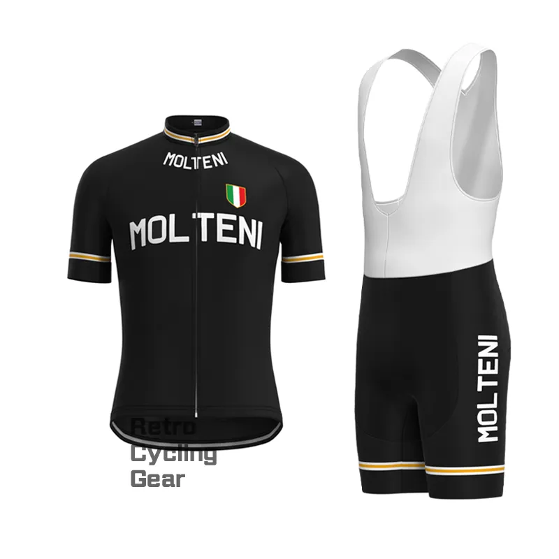 MOLTENI Black Retro Long Sleeve Cycling Kit
