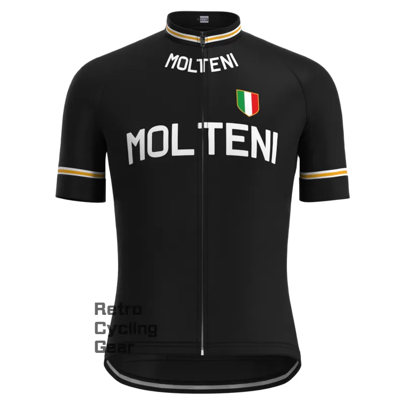 MOLTENI Black Retro Long Sleeve Cycling Kit