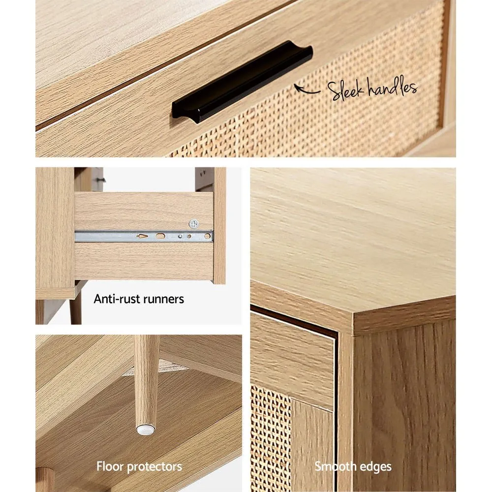 Rattan Tallboy With 6 Drawers