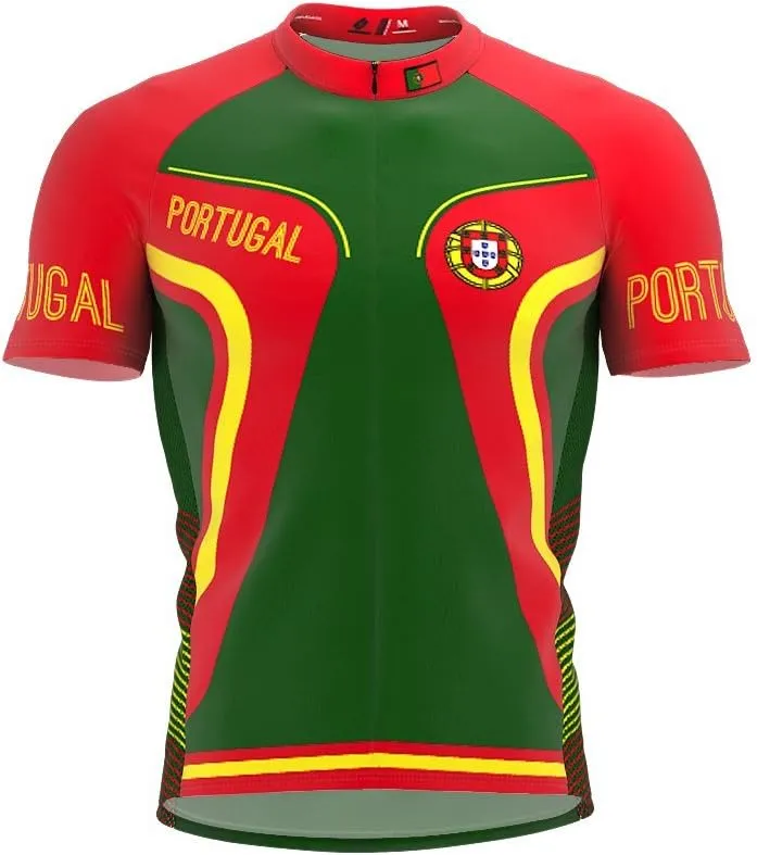 ScudoPro Portugal Full Zipper Bike Short Sleeve Cycling Jersey for Men