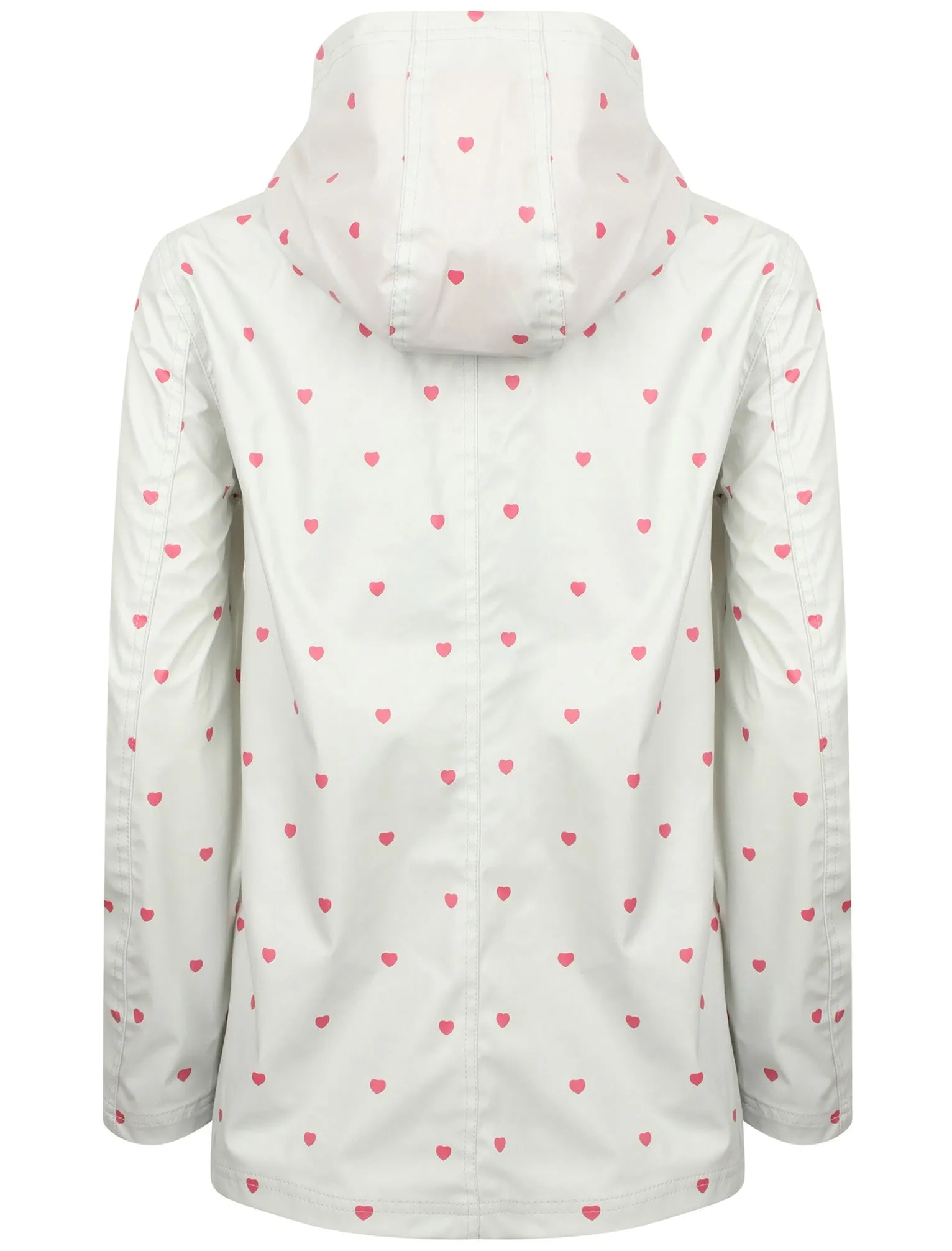 Shine Heart Print Hooded Rain Coat In Grey - Tokyo Laundry