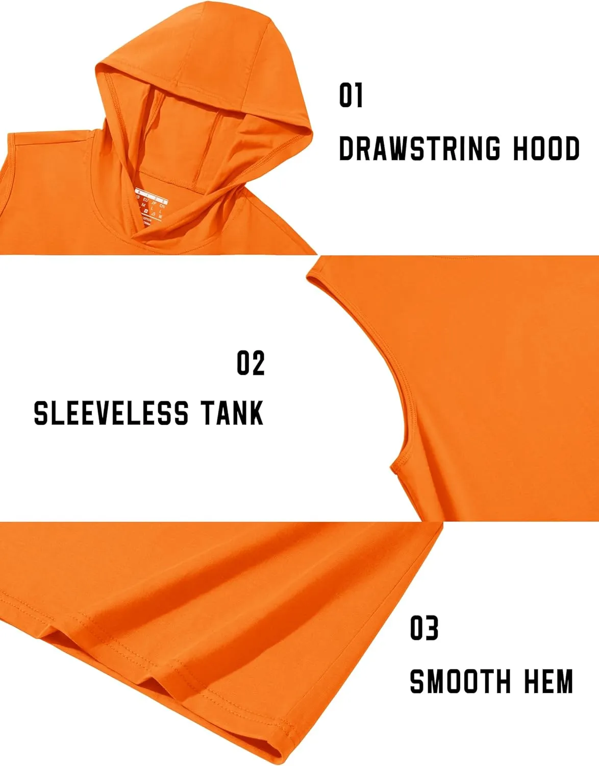 TACVASEN Men's Workout Hooded Tank Tops Sleeveless Gym Muscle Hoodies Sleeveless Lightweight Summer T Shirts