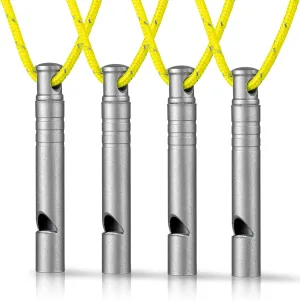 TISUR Titanium Emergency Whistle,120db Safety Whistle with Lanyard,Outdoor Survival Small Whistle for Life Saving,Hiking,Pets Training,Coach Sports