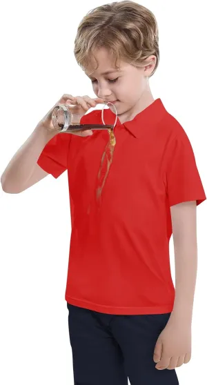 Toddler to Youth Stain Resistant Polo Shirts Kids Collared Golf T-Shirt School Uniform for Boys and Girls