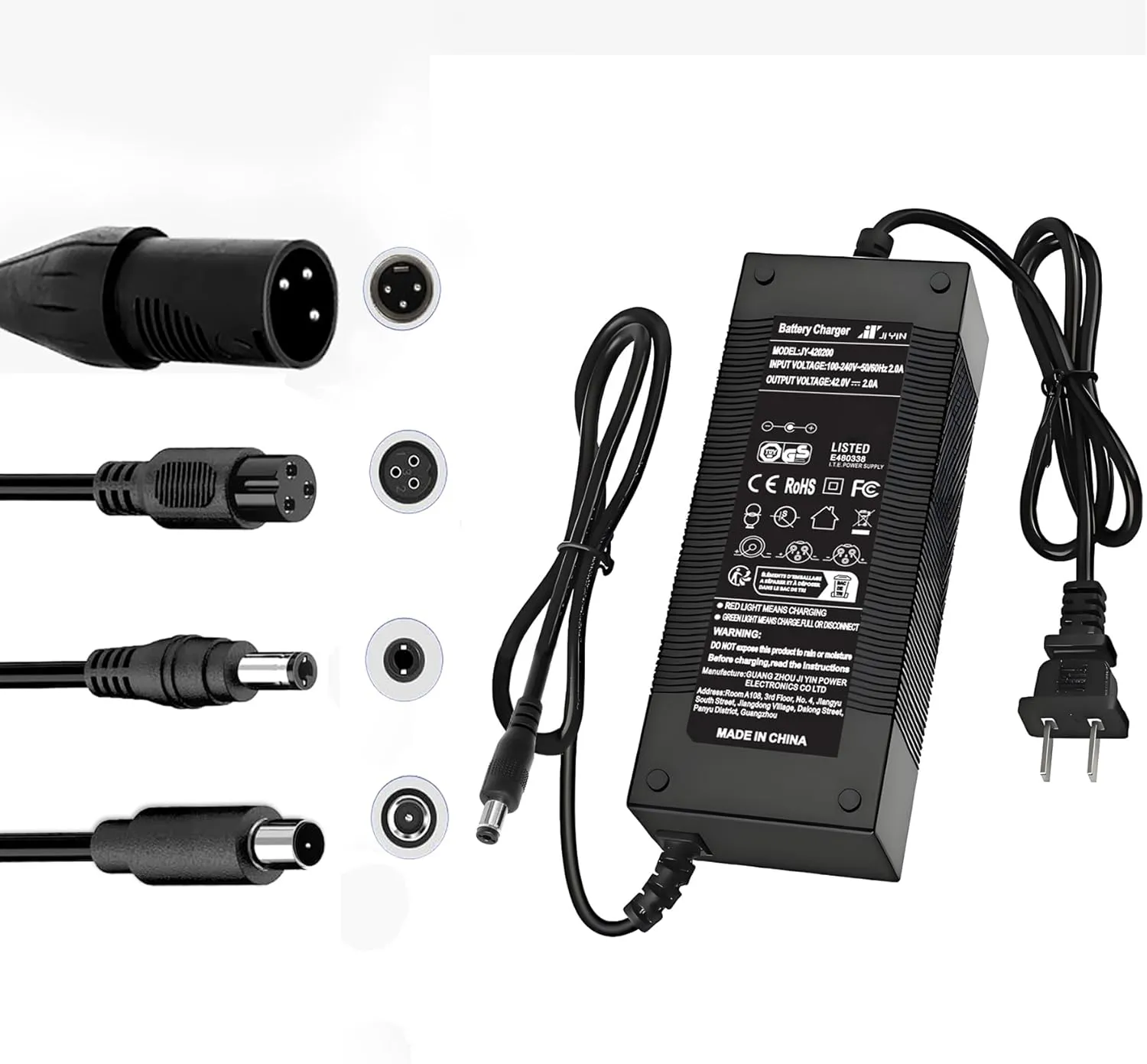 UL Listed 42V 2A Replacement Electric Scooter Charger for 36V Hoverboard Charger with 5 Plugs, Compatible with GOTRAX/ninebot/Jetson/Voyage Scooter Charger