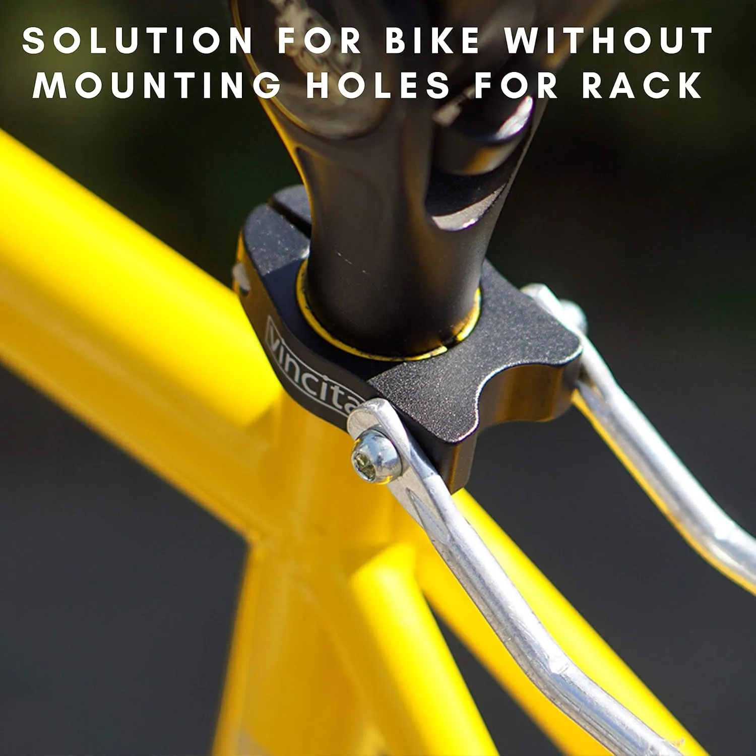 Vincita Rack Mount Seatpost Clamp - for Bike Without Rear Rack Threaded Hole Fixation - Suitable with Seatpost Diameter 31.8 mm (Seatpost Tube 34.9 mm) - Lightweight -Mountain, Road, Folding Bicycle.