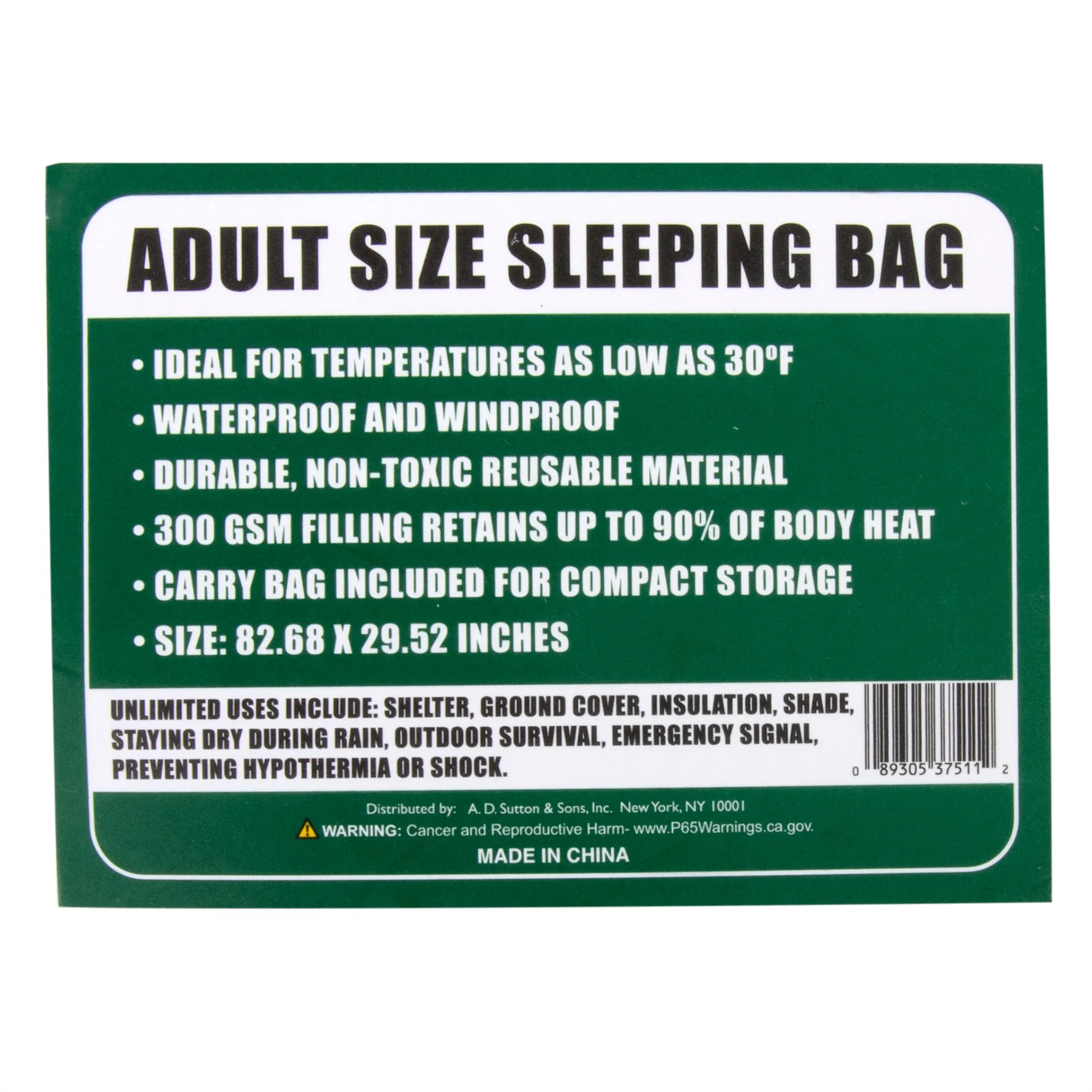 Wholesale Waterproof Cold Weather Sleeping Bags - Black