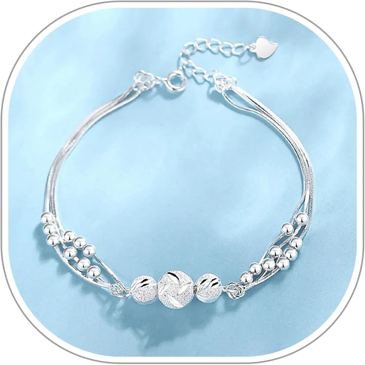 Women Bracelet Multi Layered Rotating Bead Bracelet for Female Band Regular Fit Lady Birthday Gift Exquisite Lightweight Wrist Bracelet Jewelry (A1)