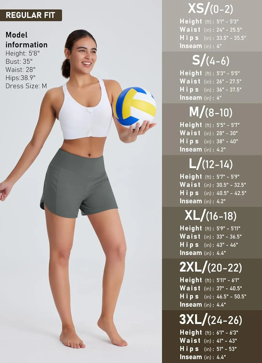 Women's 4" Swim Shorts High Waisted UPF50  Board Shorts Tummy Control Boy Shorts Swimsuit Bottoms
