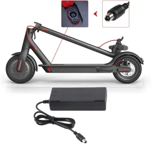 Yosoo 42V 2A Battery Charger Adapter Black Scooter Charger Replacement Electric Scooter Charger Adapter with Power Cord for Electric Scooter